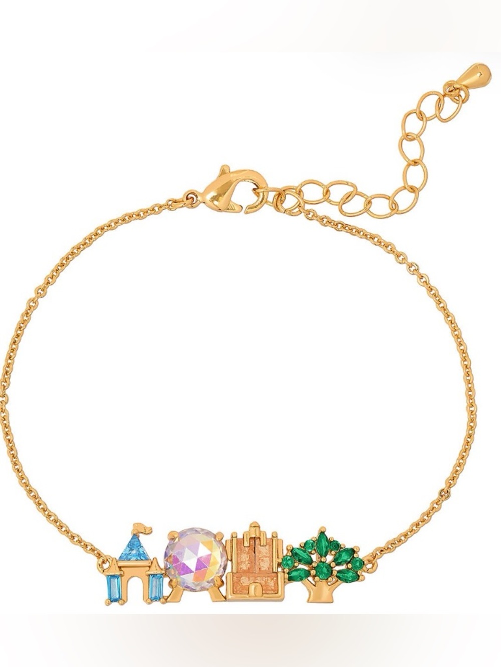 NWT Disney Parks x Girls Crew Walt Disney World Icons Bracelet 18k Gold Plated